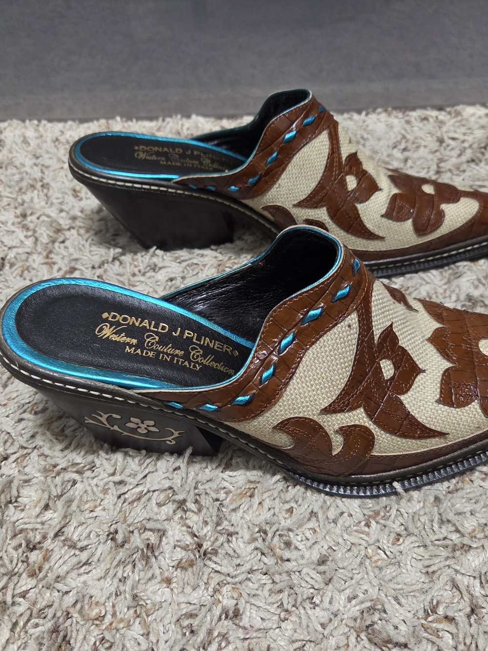 Donald J. Pliner Western Couture Leather Slip-On Shoes - Picture 4 of 7